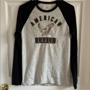American Eagle Outfitters Vintage Gray and Black Shirt